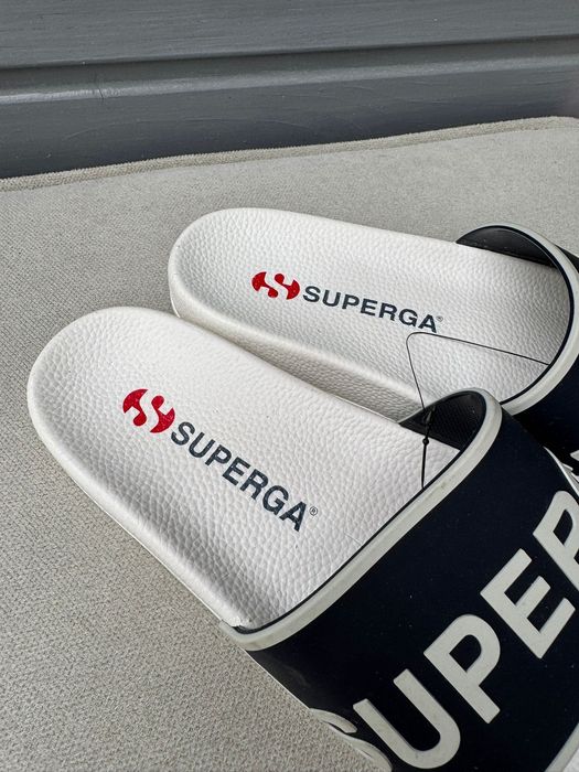 Nowe klapki damskie SUPERGA białe czarne 39