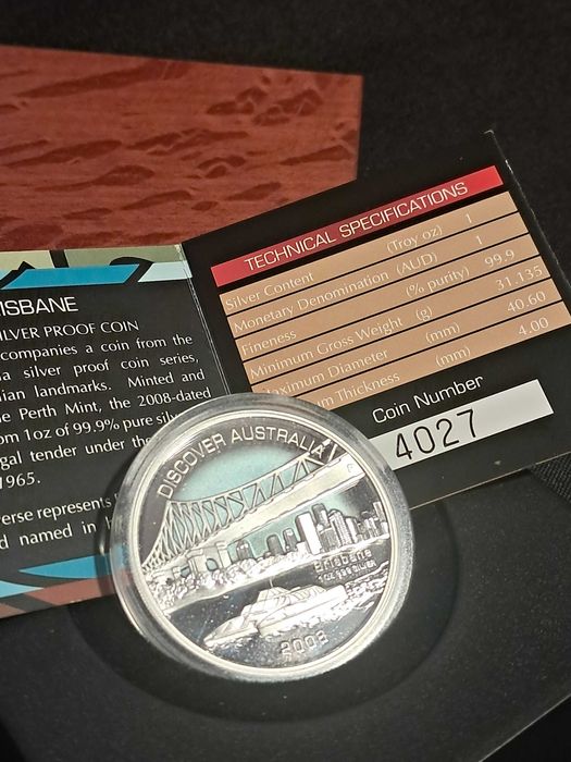 Moeda / Onça de prata 999 [Proof], com certificado e caixa original