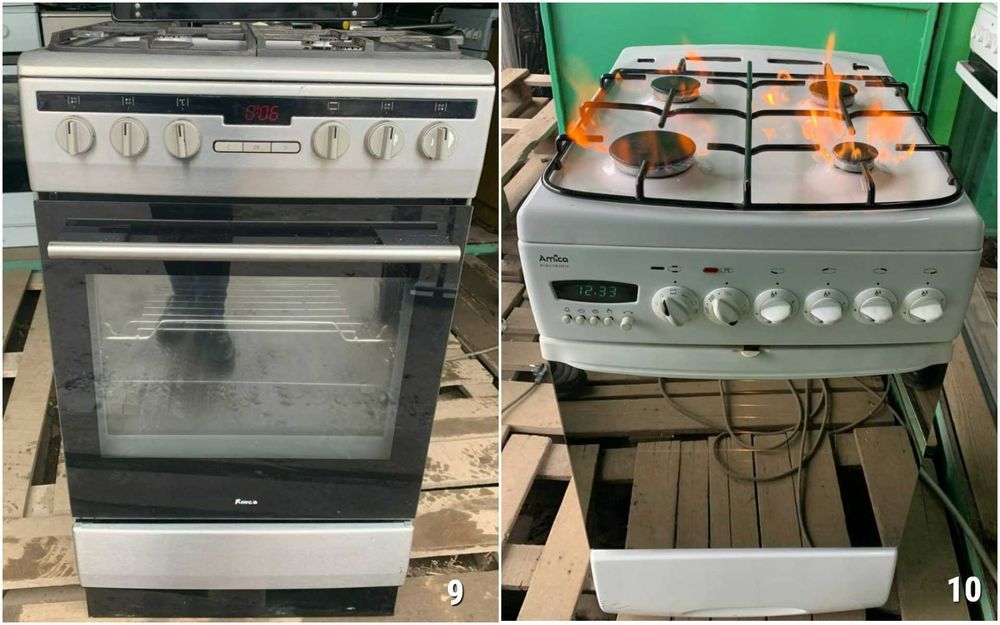 ГАЗОВА Плита AMICA 50 см Нержавійка Духовка Електро Бу ЄВРОПА Гарантія