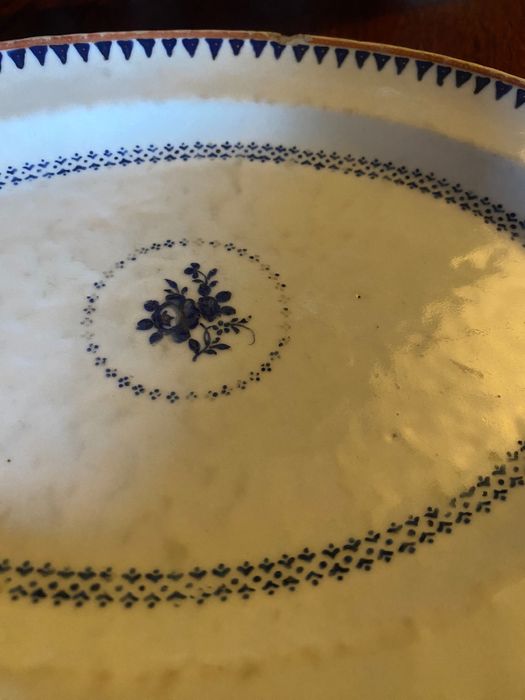Travessa Porcelana Chinesa Companhia das índias Séc XVIII 28,6 cm