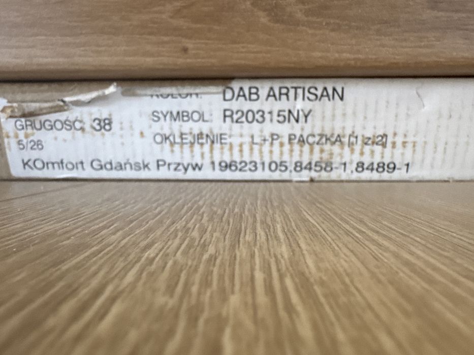 Nowy blat kuchenny Dąb Artisan 203x60 38 mm