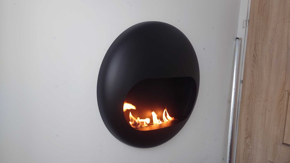 Biokominek ścienny industrialny