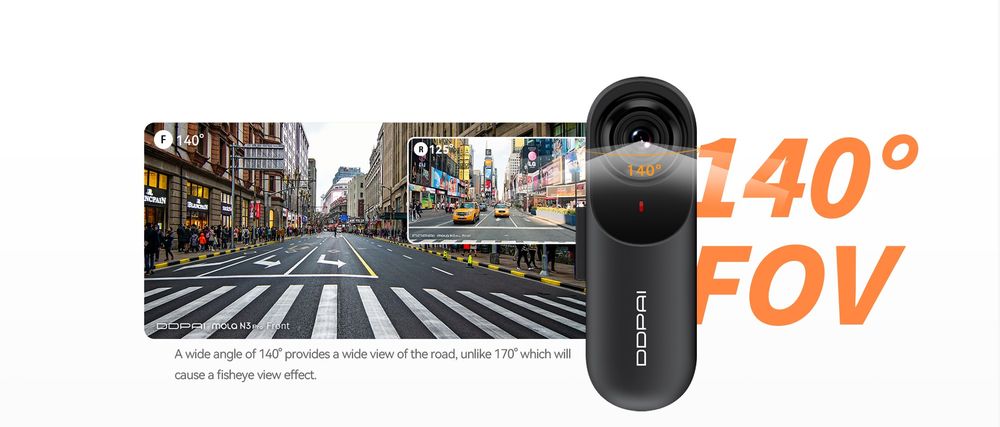 Авторєстратор Ddpai Mola N3 Pro GPS  2 камери кут огляду 140