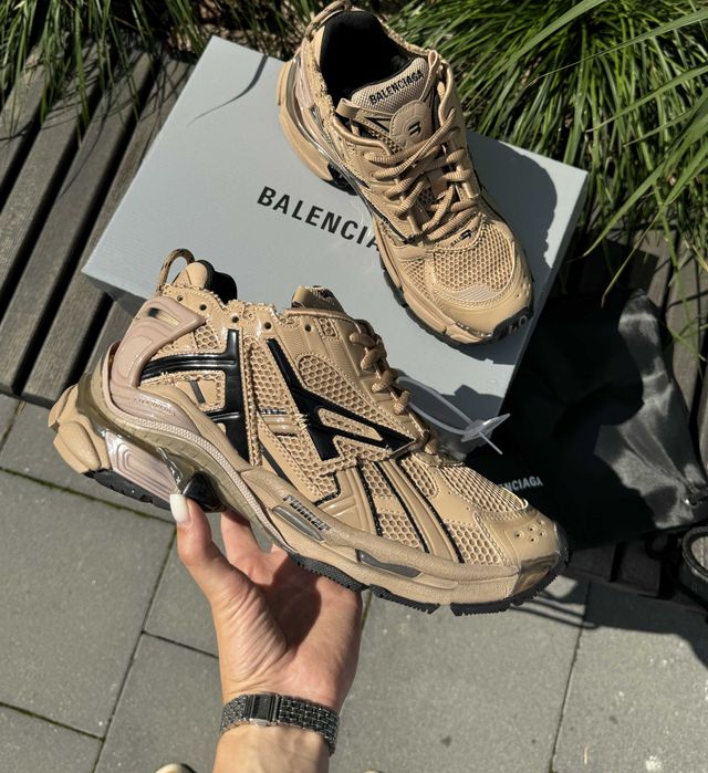 !SALE! Balenciaga Runner Trainers Nylon Beige Black 36 37 38 39 40 41