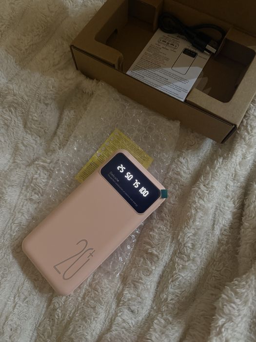 Павербанк 20000 мАг mah новий, рожевий powerbank