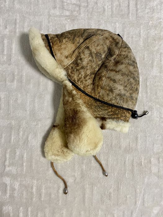 Шапка ушанка из натуральной овчины