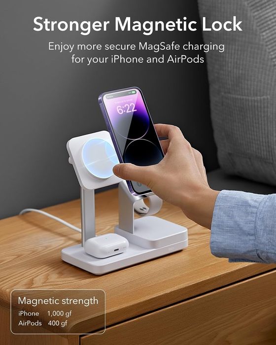 Зарядна станція ESR MagSafe 65W 5-8-1 GaN MagSafe для iPhone, AirPodsЗарядний пристрій MagSafe, магнітний бездротовий зарядний пристрій