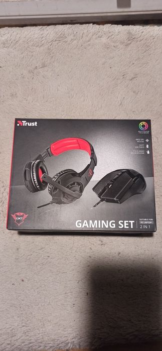 Słuchawki +mysz laserowa zestaw Nowy laptop PC komputer Gra