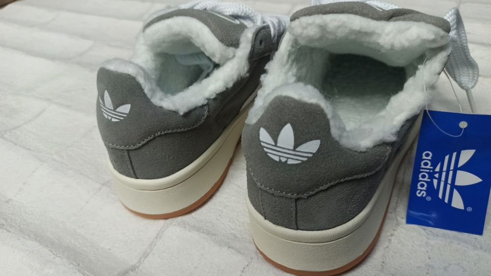 Кеды adidas campus серые на меху 815