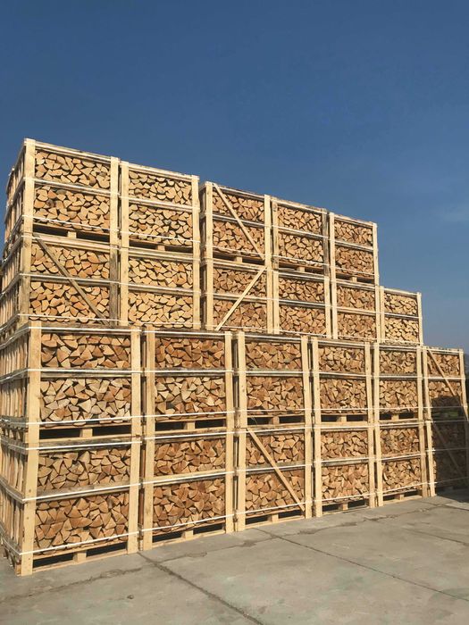 Drewno kominkowe Buk Dąb Brzoza skrzyniopaleta transport