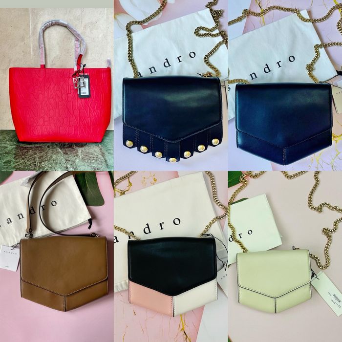 кожаные сумочки, сумки Armani, Sandro Paris. оригинал