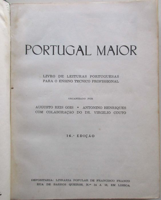 Augusto Reis Góis - - - Portugal Maior - - - - - Livro