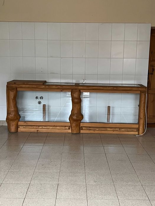 Lada sklepowa drewniana ze szkłem solidna!
