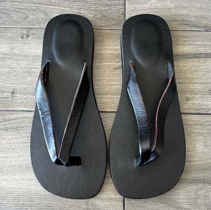 Нові в'єтнамки р 42 - 43 шкіряні чоловічі чорні тапки шльопанці