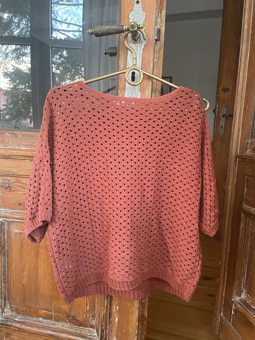 Kappahl nowy ażurowy sweter krótkie rękawy hippie boho