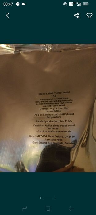 Drożdże Black label 1kg - 3 paczki