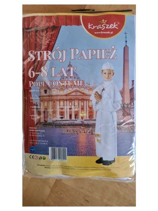 Kostium Strój PAPIEŻ Ksiądz Zakonnik  6-8 lat
