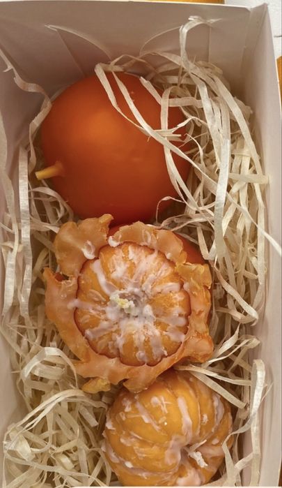 Свічки з натурального воску мандаринки)