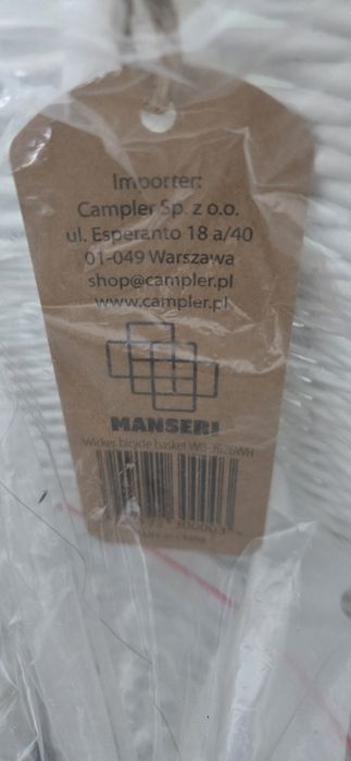NOWY koszyk do roweru Manseri