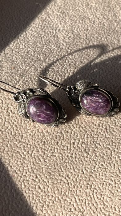 Серьги ,875 ,ссср,чароит
