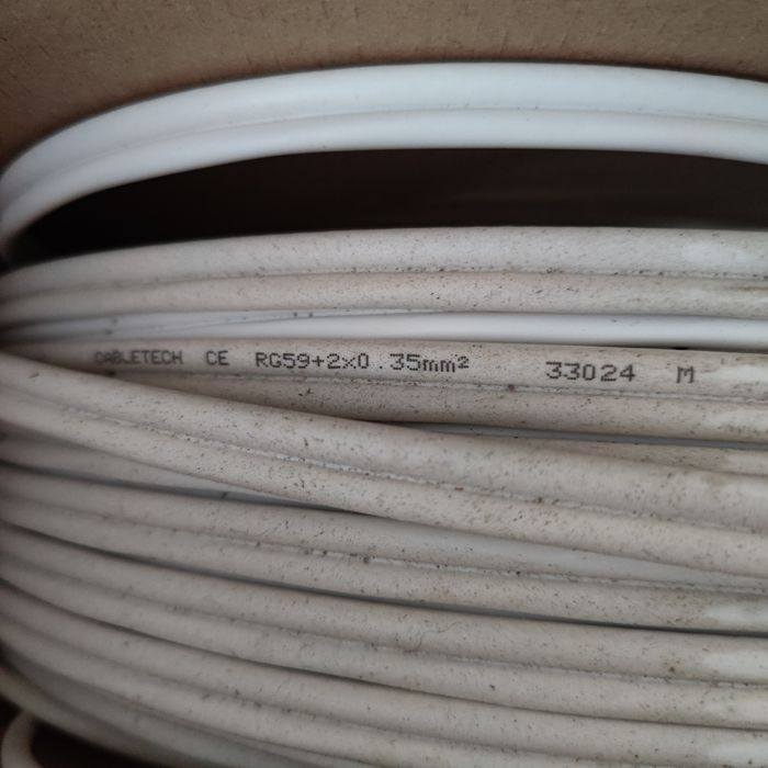 Kabel koncentryczny R-TV RG-59 +2x0.35