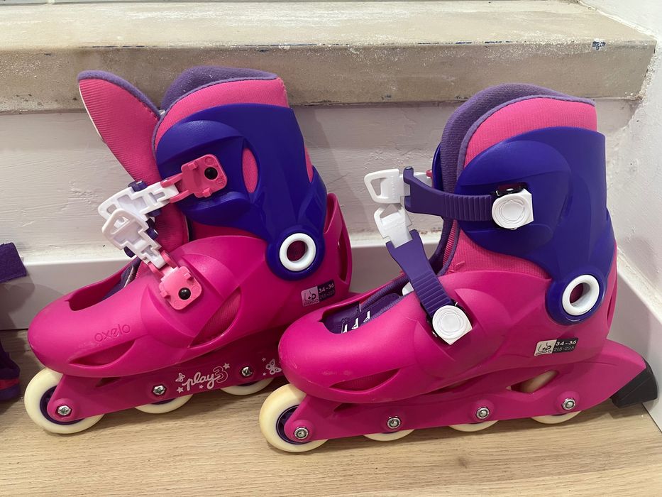 Patins em linha + material proteção