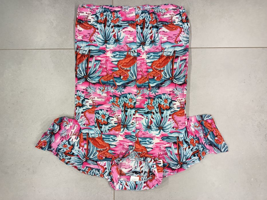 Koszula męska hawajska 100% rayon roz. S letnia wzorzysta flamingi made in Thailand