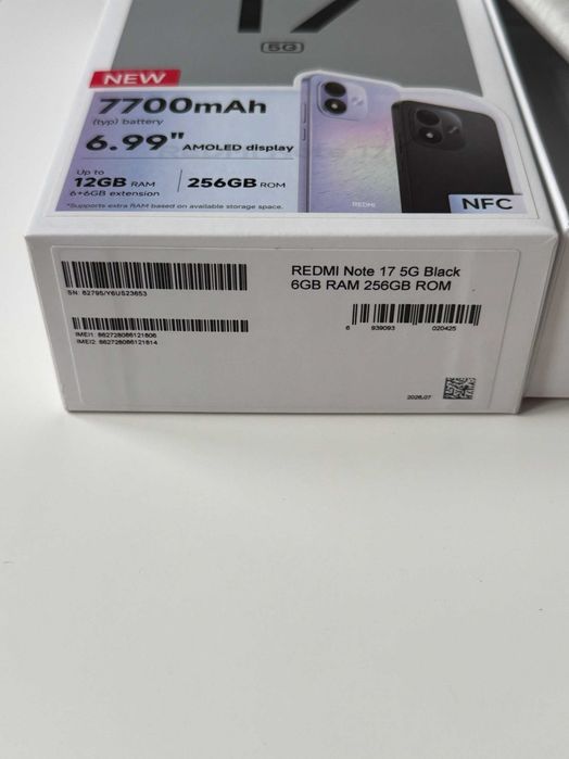 Новий Redmi Note 17 5G 6/256GB Black