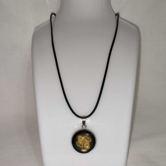 N142 Naszyjnik Ryby Znak Zodiaku Handmade