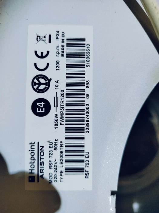 Cześć do hotpoint Ariston typ LB2006TRF, MOP-RSF 723EU