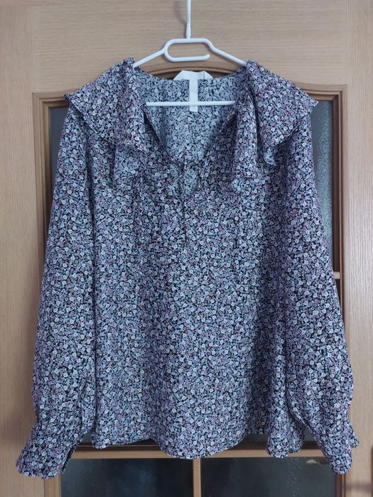 Bluzka koszulowa H&M kołnierzyk L