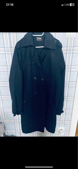 Płaszcz trencz męski wizytowy czarny Pawo L