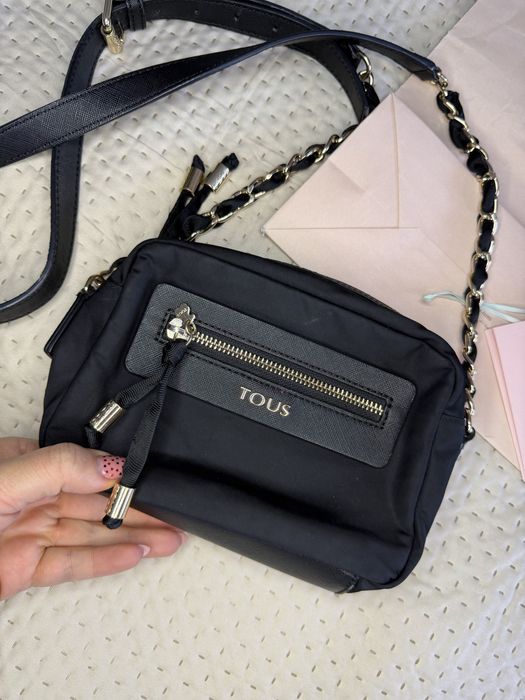 TOUS Brunock Chain czarna torebka crossbody