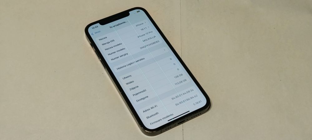iPhone 12 Pro 128GB z nową bateria - wada ekranu