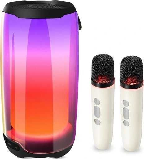 GEYUEYA Home Maszyna do karaoke z 2 mikrofonami, mikrofon Bluetooth