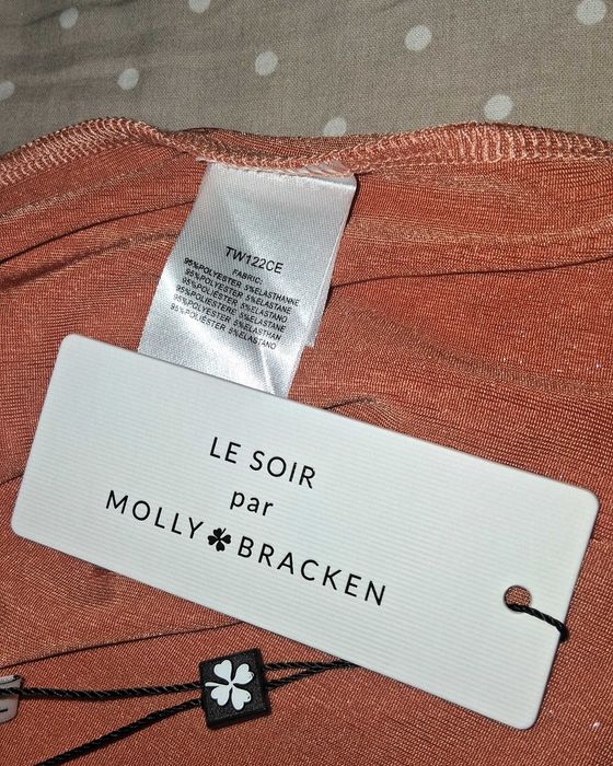 Vestido Curto Traçado / Wrap Dress Laranja Molly Bracken (Tam. L | Novo c/ Etiqueta)