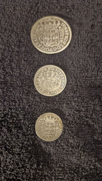 Moedas prata D.José I de 60/100/240 Reis