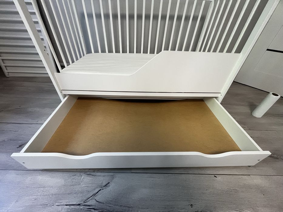 Łóżeczko dzieciecięce 120x60 białe z materacem