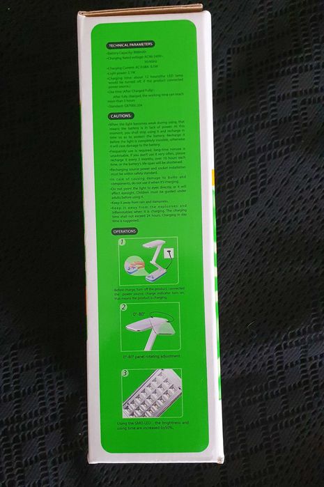 Led dobrável e recarregável para secretária