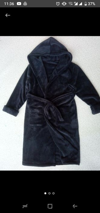 Чорний теплий і м'який халат. Розміри