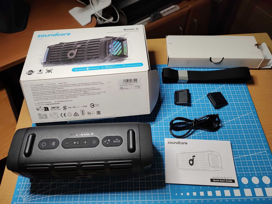 Głośnik BT Anker Soundcore Boom 3i IP68 czarny jak nowy Gwar 2028 | 50W stereo podświetlenie aplikacja