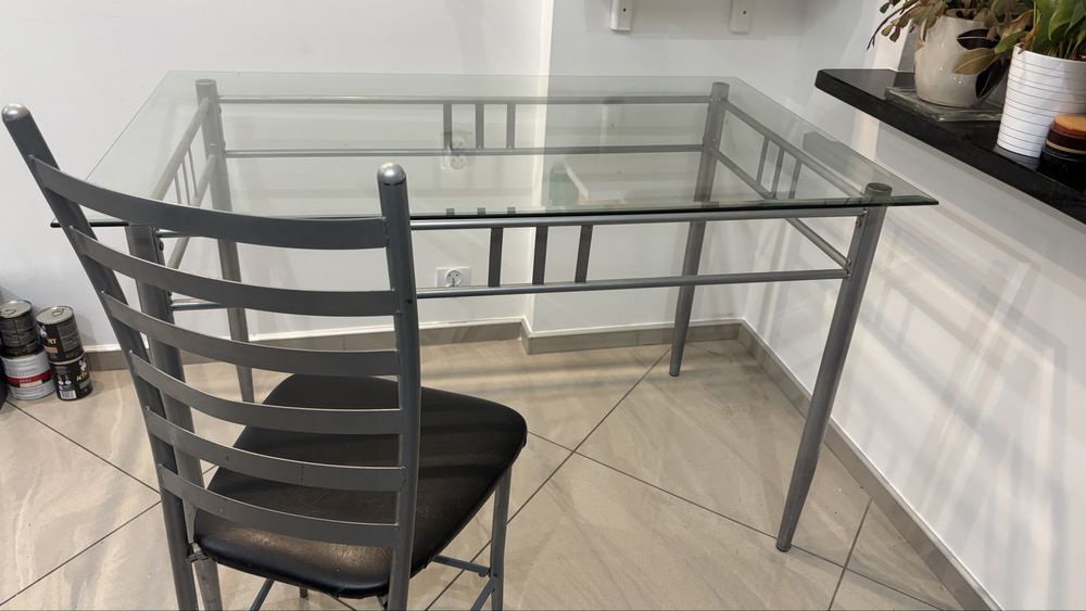 Stół szklany 120/76/76