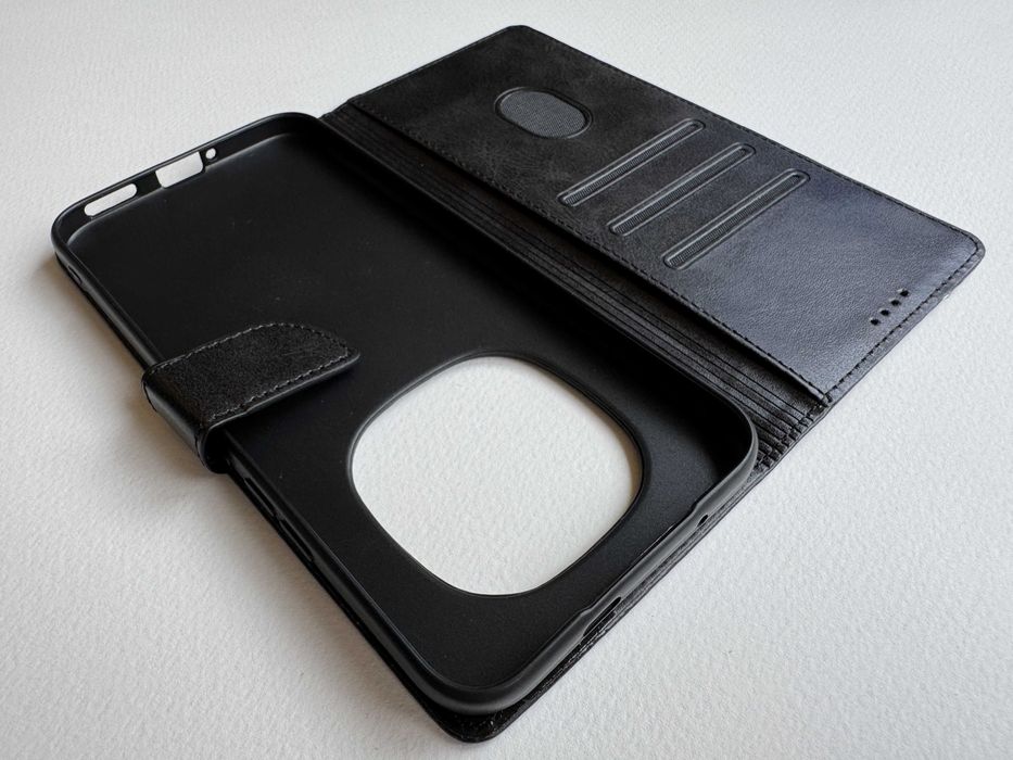 Xiaomi Redmi Note 15 Pro Plus 5G / Poco M8 Pro чохол-книжка "WAVE FOLD BLACK" чорний з матової штучної шкіри зі слотами для карт чехол