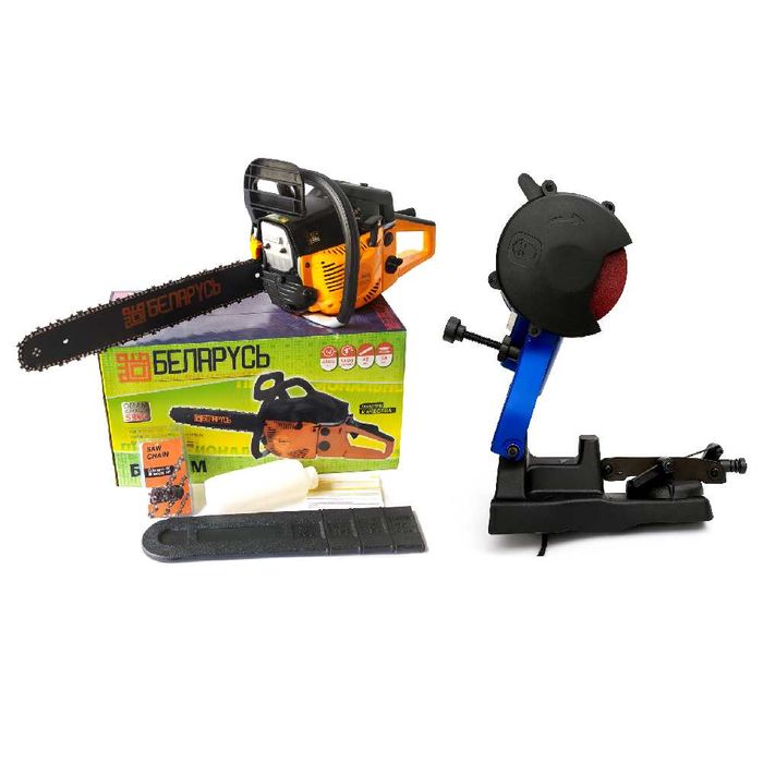 Бензопила Беларусь БП65-М (2 шины+2 цепи) +Заточной станок для цепей