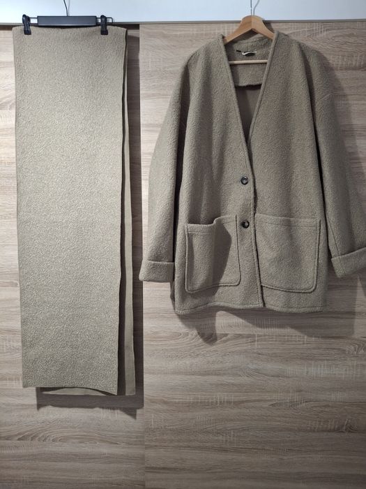 Płaszcz damski oversize przejściowy z szalem Bonprix rozmiar 48 nowy