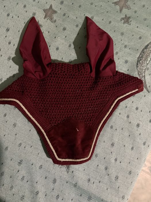 Bordowe nauszniki kentucky velvet