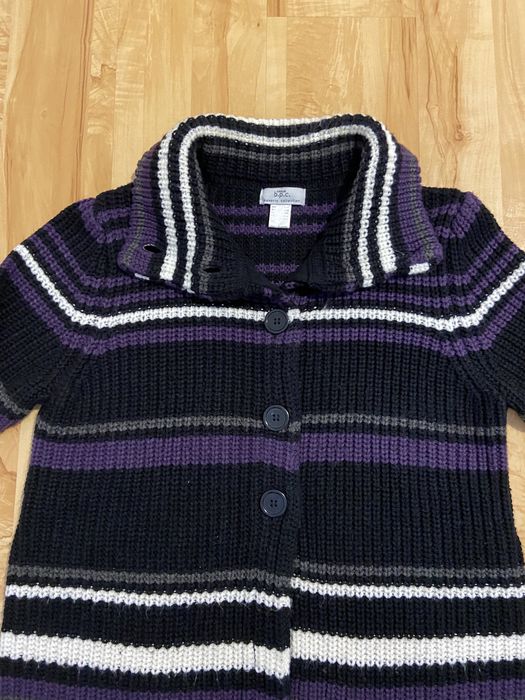 Bpc rozm 44/46 damski długi kardigan w paski na guziki gruby ciepły cz