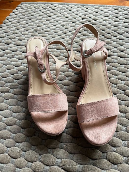 Sandálias de salto alto da Green Coast n41 em rosa claro