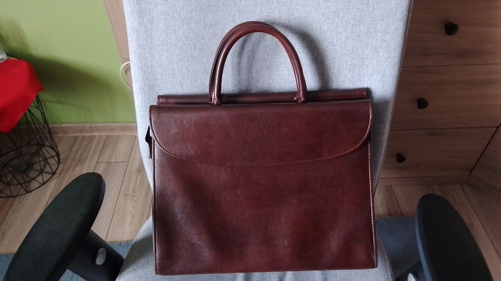 Torba damska brązowa pojemna skóra