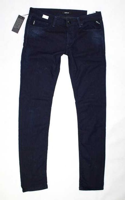 Damskie jeansy Replay Luz - Power Stretch - granatowe rurki - W26/L32